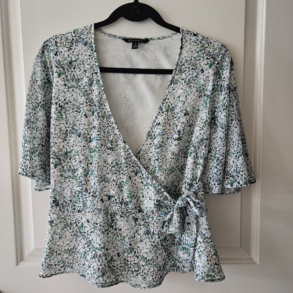 Banana Republic Blue Jasmine Kimono Wrap Floral Top